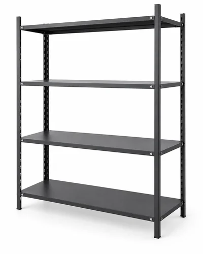 Стеллаж металлический ADIK HOME SLOTTED C4 150×50×200 см, 4 полки, черный
